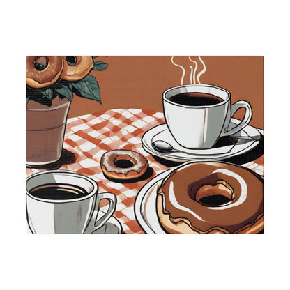 Coffee & Donuts Premium Canvas Art