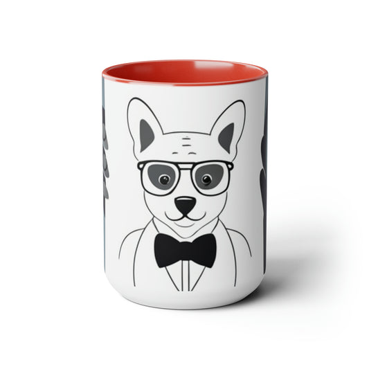 Dog In Suit Coffee Mugs, 15oz