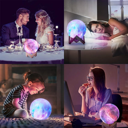 "Magical Moon Lamp 2023 Upgrade: Illuminate Your Space with 16 Colors, Remote Control, and Touch Sensor - Perfect Gift for Kids, Women, and Birthdays!"