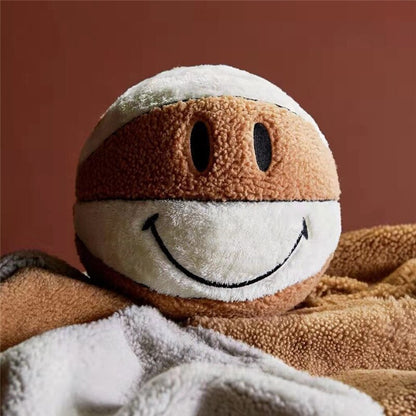 Smile Basketball Plushie Throw Pillow